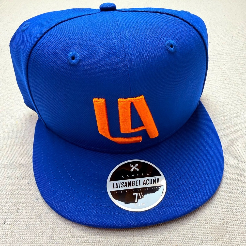 Xample Baseball Cap Luisangel Acuña Fitted Blue Orange 7 1/4 New